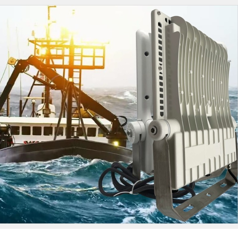 316 Stainless Steel LED Floodlight 50-800 W, Anti-Corrosion Marine Grade, IP69K Waterproof, High CRI80, CE Certified, Long Lifespan for Ship and Port Lighting