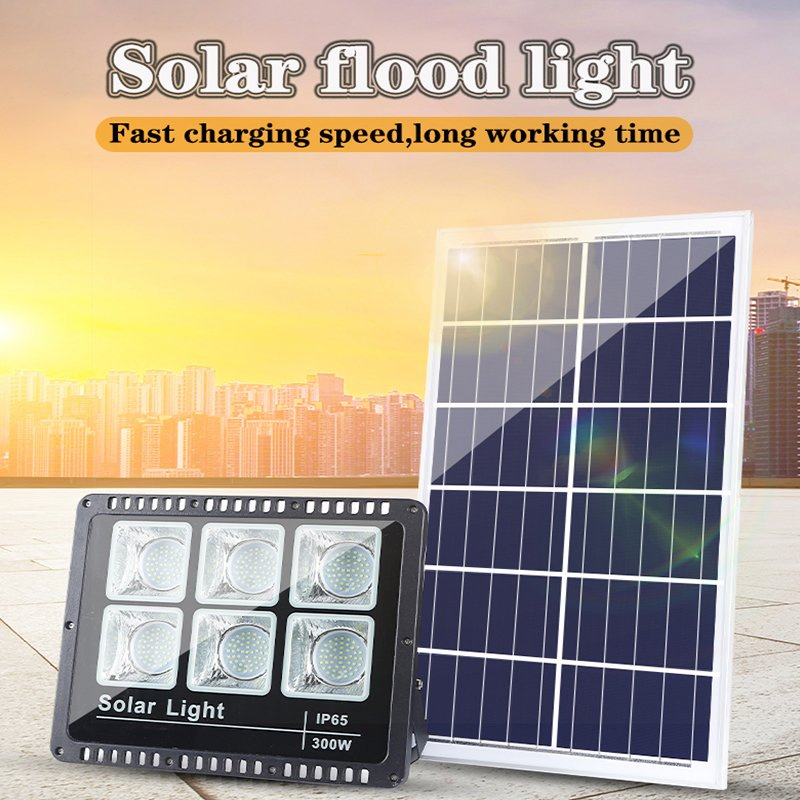 IP66 Waterproof Outdoor Solar Flood Light SMD LED Floodlight 300W Billboard