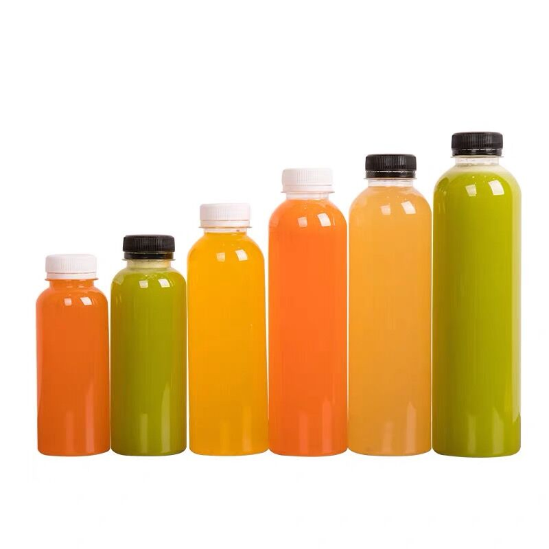 Factory Direct Supply 200~500ml Transparent Round Pet Mineral Water Bottles Disposable Plastic Beverage Juice Drinking Bottle