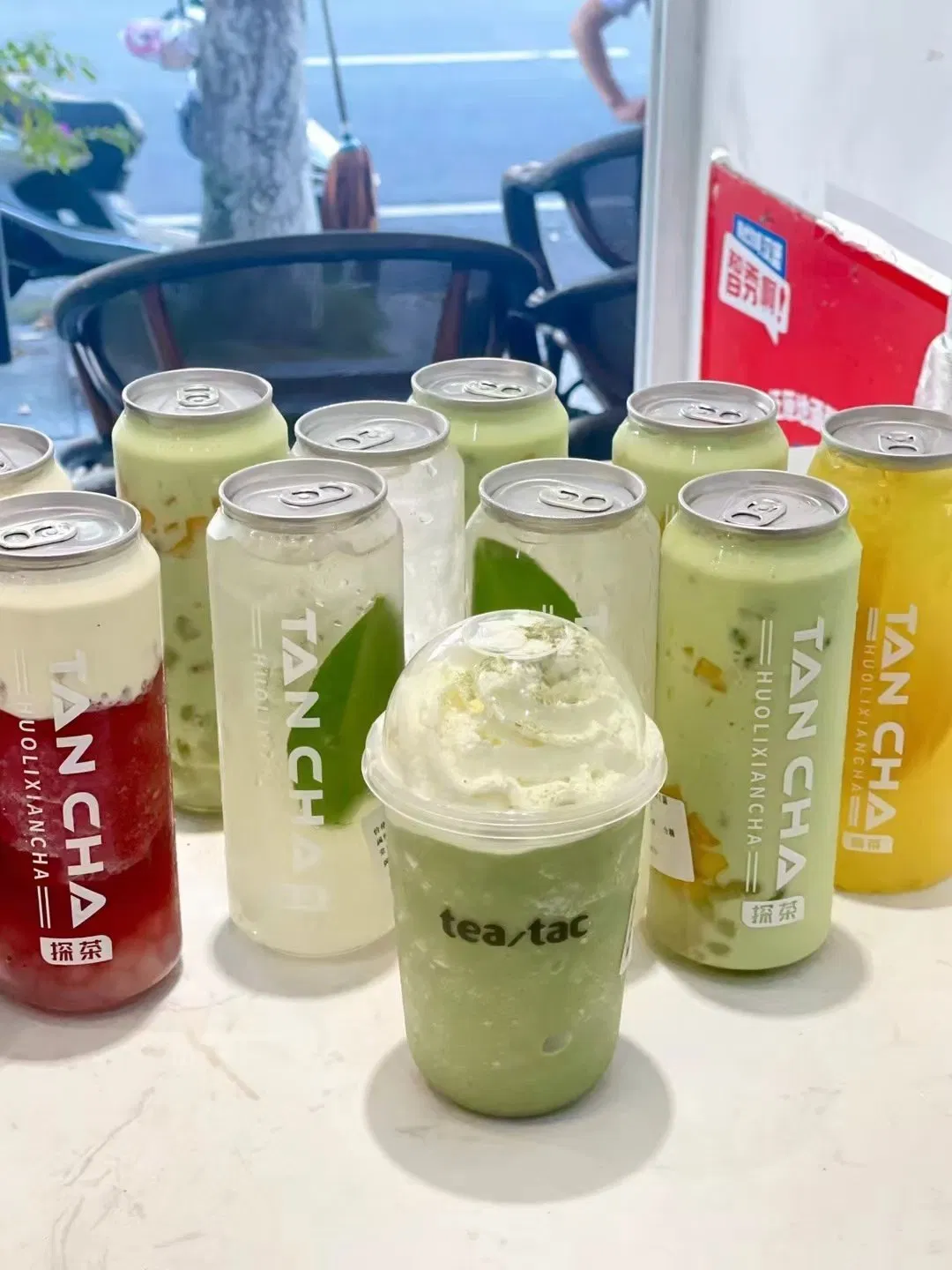 Juice Bottle Pet Beverage Transparent Plastic Empty Package Bubble Milk Tea Bottle with Aluminium Cap