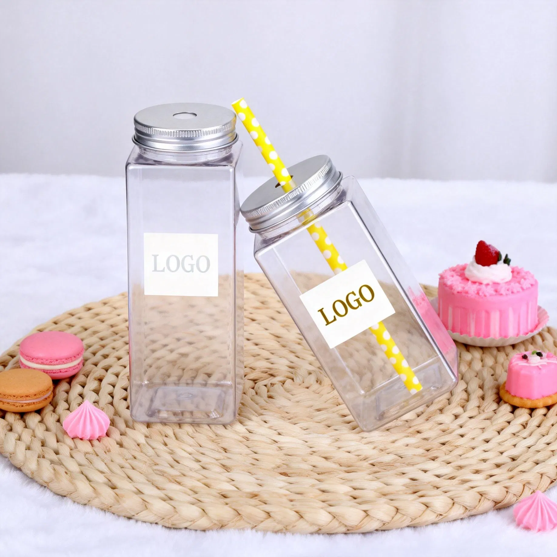 Fast Shipping Bulk Plastic Juice Bottle Reusable Transparent Bulk Beverage Containers
