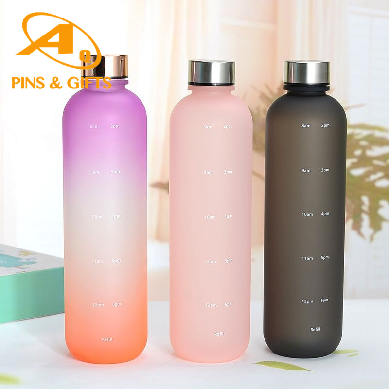 Creative Plastic Popsicle Juice Drinking Motivational Time Marker Sticker Cup Kawaii Biscuits Reusable Jug Leakproof Drink with Straws Water Bottle
