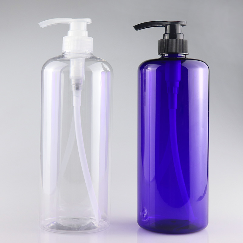 Custom 200ml 250ml 300ml 500ml Pet Plastic Amber Clear Cosmetic Bottle Shampoo Bottle with 24/410 28/410 Lotion Pump
