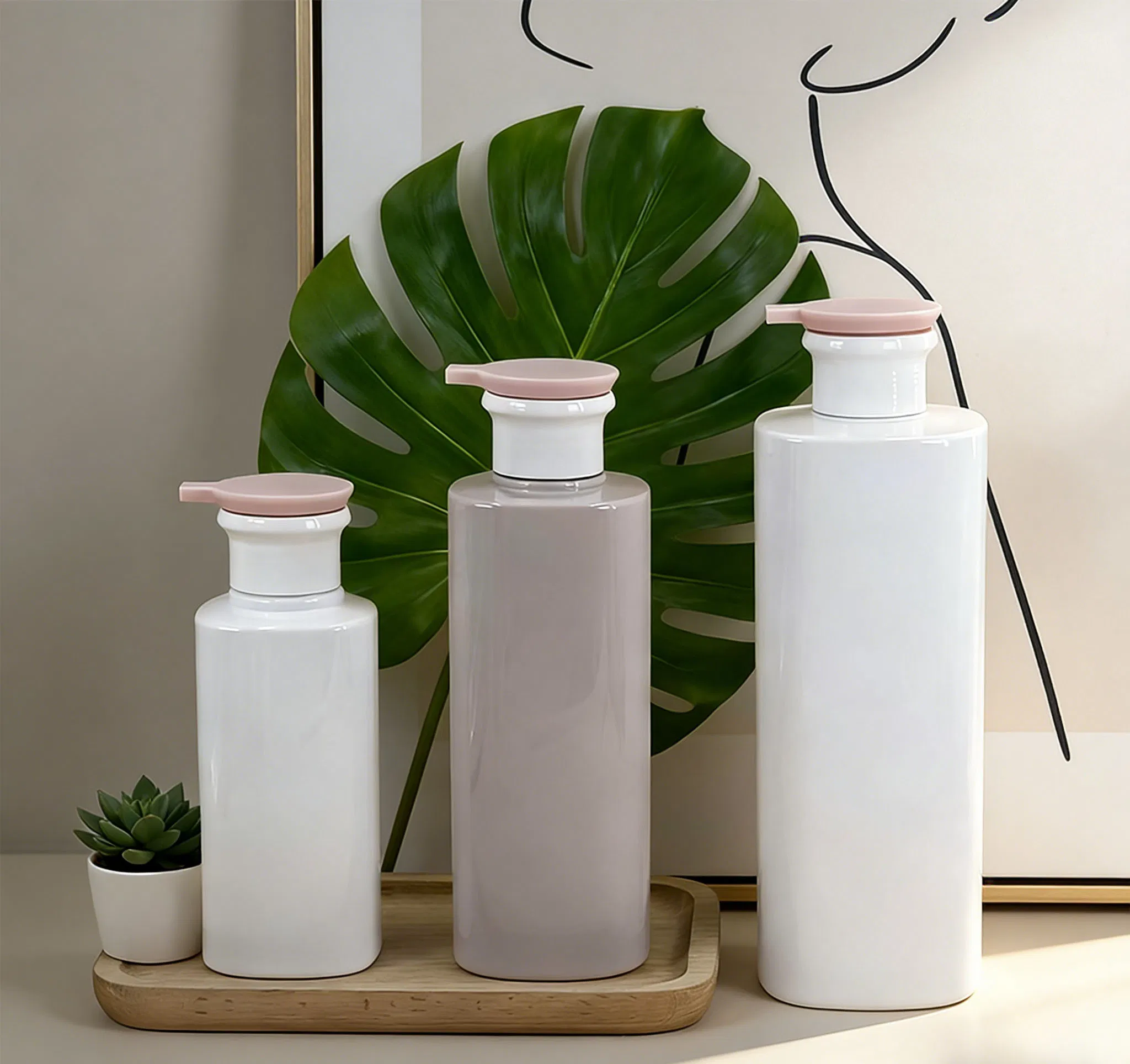 High Quality Plastic Cosmetic Packaging 300/500/750ml Recyclable Travel-Friendly Refillable Press-Type Lotion Bottle