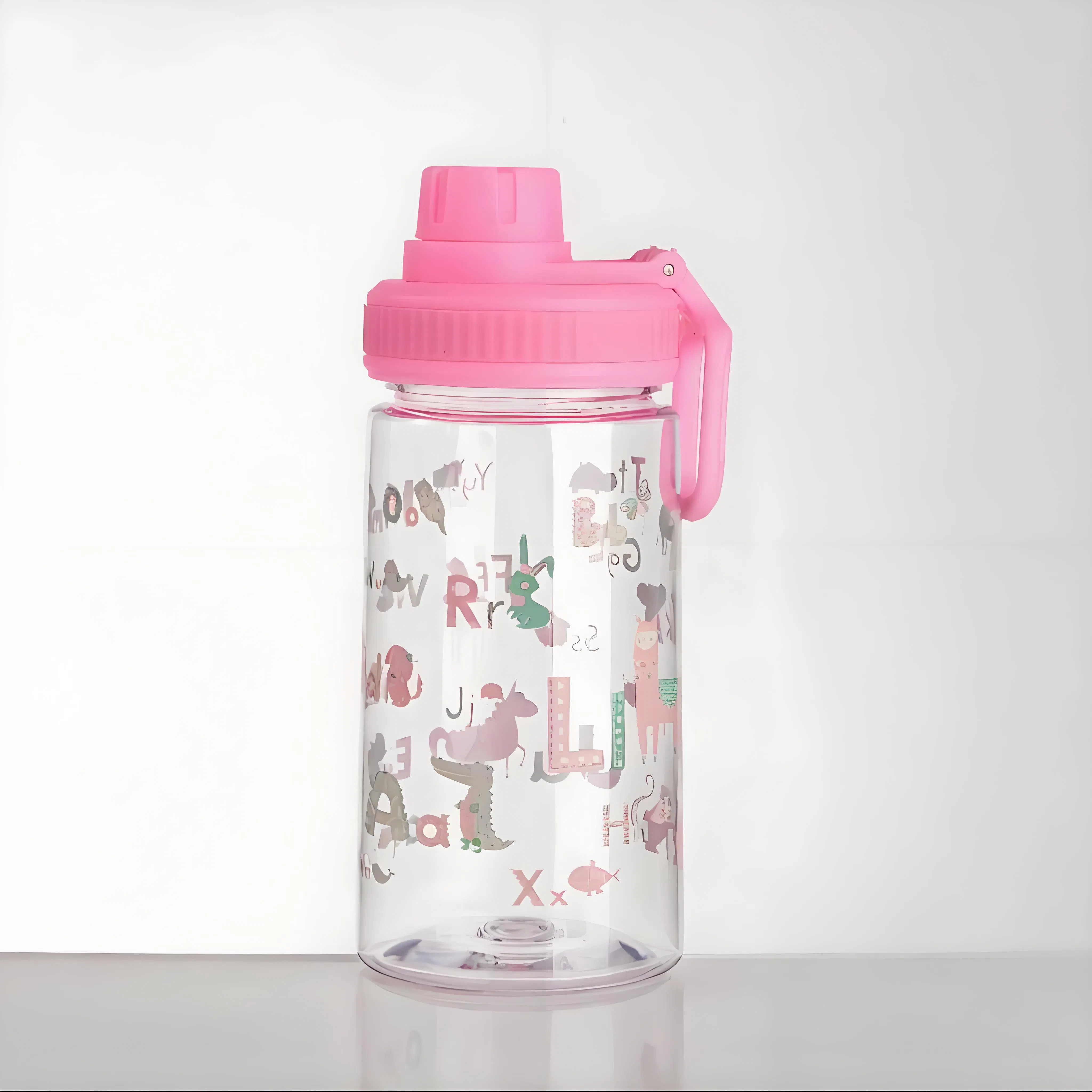 Children-Friendly Cute BPA-Free School Camp Plastic Water Bottle with Strap