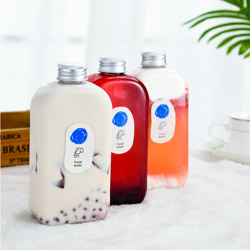 250ml 300ml 350ml 420ml Pet Transparent Plastic Beverage Bottle Reusable Disposable Milk Beverage Juice Bottle