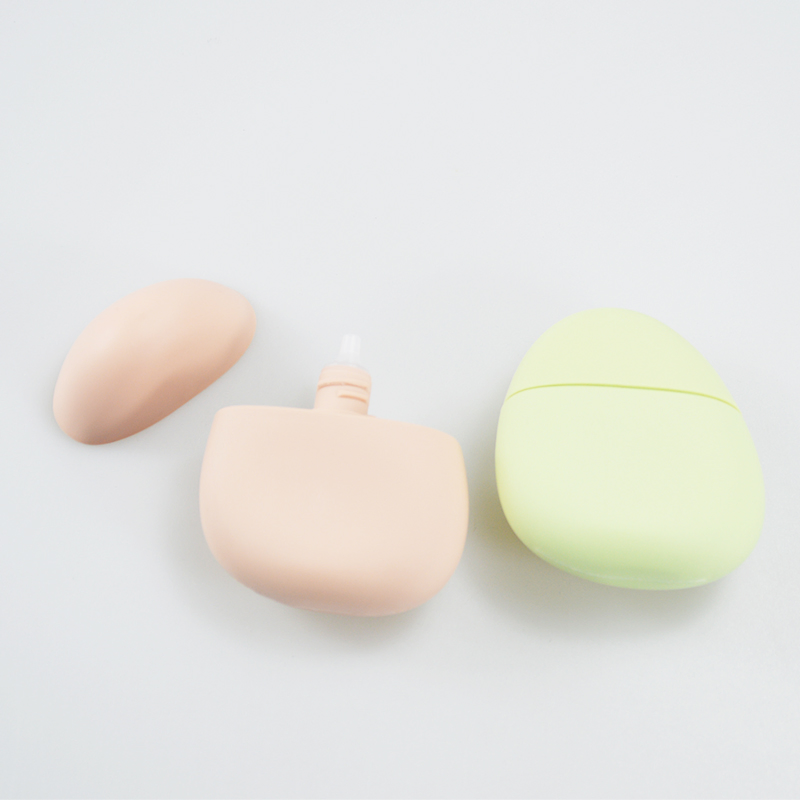 New Design HDPE Egg Shape Container Plastic Squeeze Plush Touch Feeling Sunscreen Bottle