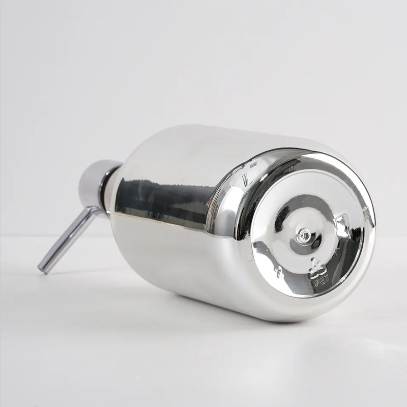 500ml Luxurious Cosmetic Pet Plastic Shampoo Lotion Packaging Bottle with Silver Plated