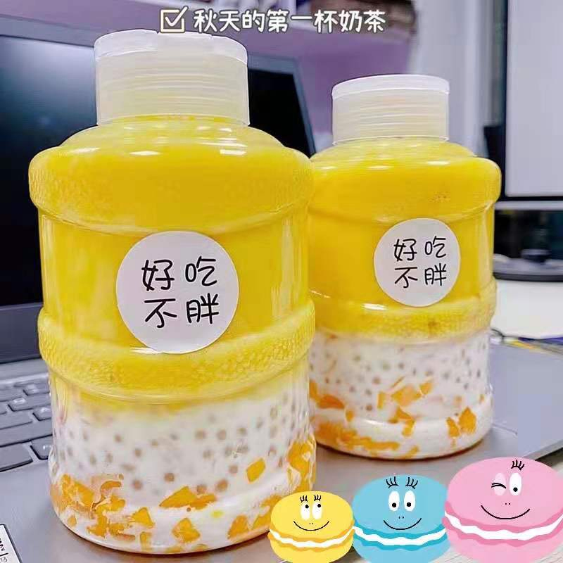 OEM Creative Funny Portable Leakproof Mini Water Bucket Plastic Bottle for Cold Press Juice with Plastic Screw Cap