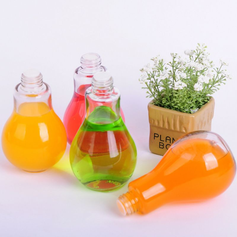 Plastic Bottle with Straw Leakproof Design Light Bulb Shape