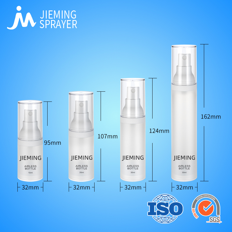 Cylindrical Cosmetic 15ml 20ml 30ml 50ml Plastic PP Vacuum Airless Bottle Round Edge Shape for Skincare Cream Serum Lotion