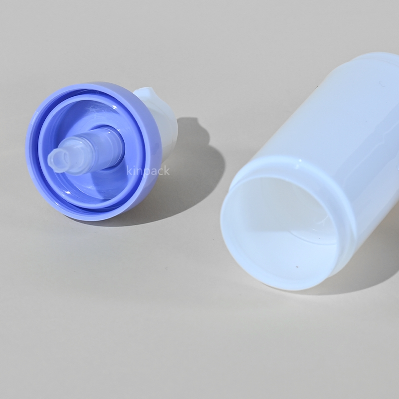 Kinpack Custom 20ml 30ml 40ml Double Nozzle White Cosmetics All Plastic Face &amp; Body Sunscreen Skincare Airless Pump Bottle