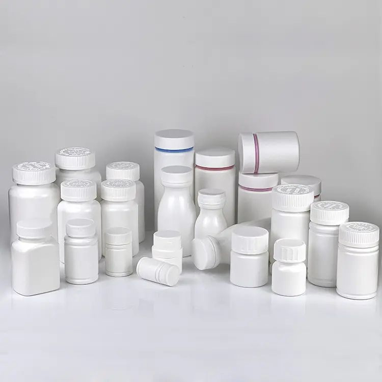 Hot Selling 275ml White Food Grade BPA Free Slanted Shoulder Square Bottle Plastic Pill Medicine Bottles
