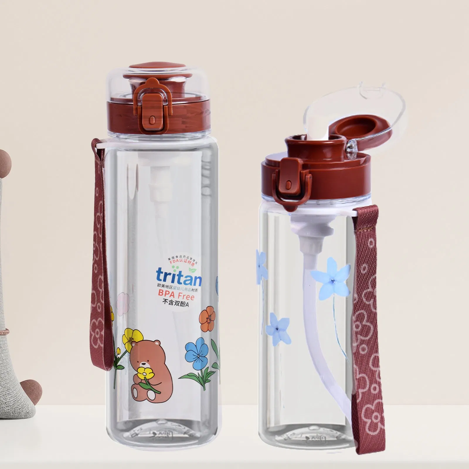 Lightweight 610ml 470ml Reusable Tritan Plastic Water Bottle Sport Water Bottle OEM