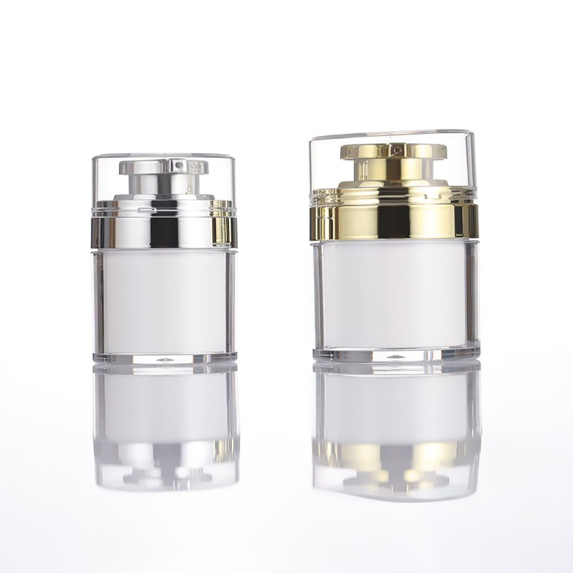 Custom Plastic Vacuum Pump Bottles Full Cover Airless Cosmetic Pump Bottle 15g 30g 50g 100glotion Bottle