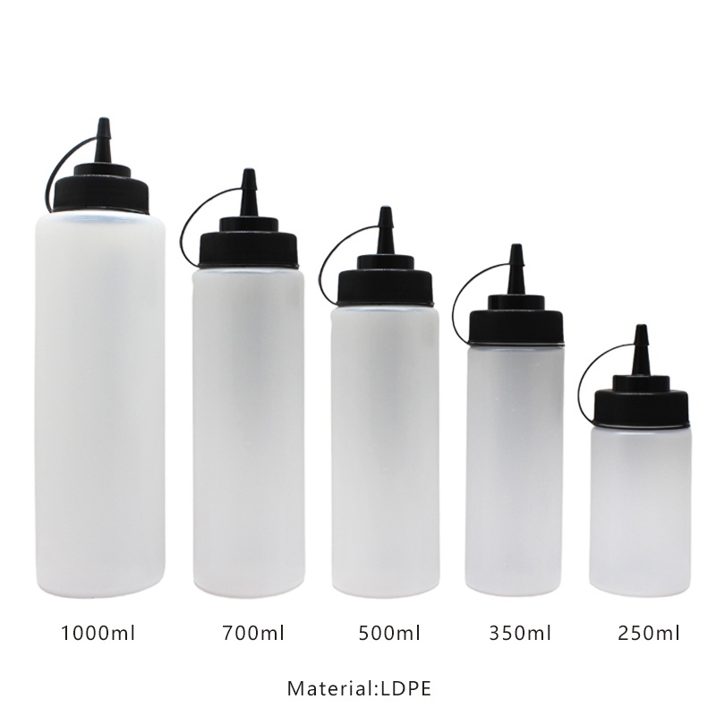 Custom 8oz 250ml Plastic Sauce Ketchup Condiment Dispenser Bottle Tomato Ketchup Pepper Sauce Squeeze Bottle