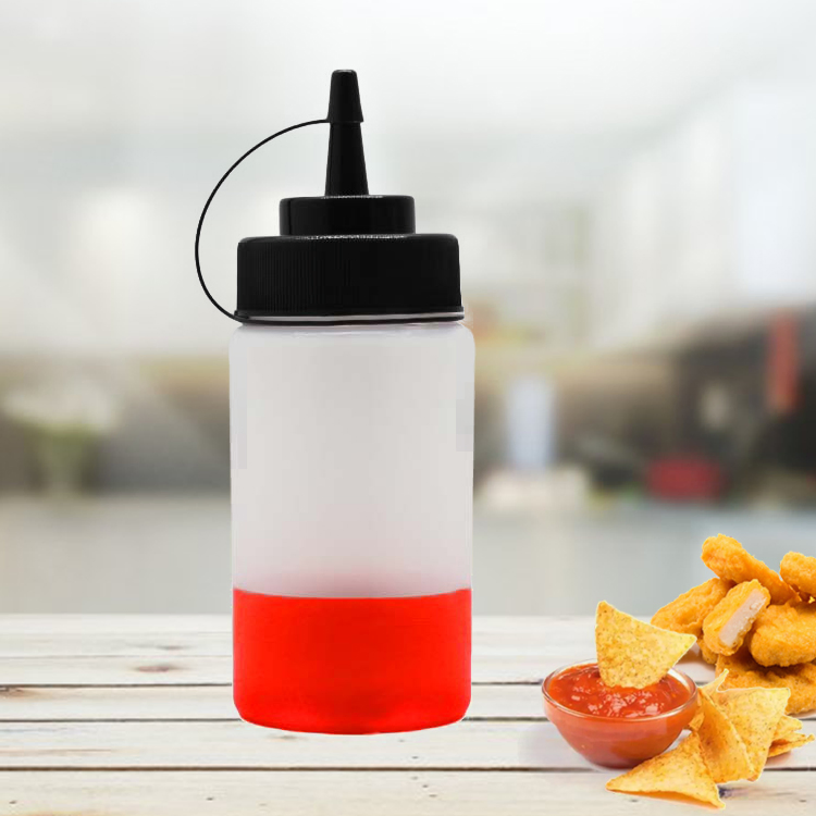 Custom 8oz 250ml Plastic Sauce Ketchup Condiment Dispenser Bottle Tomato Ketchup Pepper Sauce Squeeze Bottle