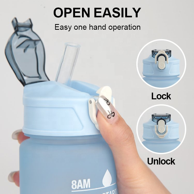 3PCS Outdoor Sport Gym BPA-Free Plastic Fitness Motivational Water Bottles Set