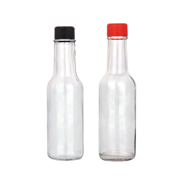 Stocked 90ml 150ml 250ml Ketchup Pepper Chili Vinegar Sauce Tabasco Glass Bottle for Condiments with Plastic Cap