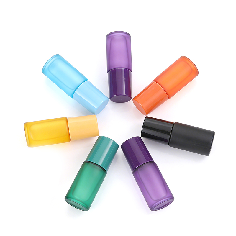 5ml Perfume Roller Glass Bottle with Colored Plastic Lid
