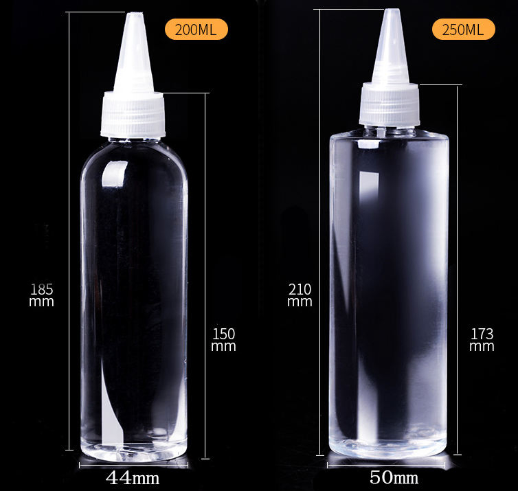 Custom 10-250 Ml Plastic Bottle with Twist Top Cap for Solvents Oils Paint Ink Squeeze Bottle with Twist Top Cap Tip Applicator