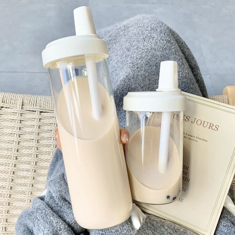 BPA-Free 500ml and 850ml Reusable Coffee Tumblers as Plastic Boba Bubble Milk Tea Bottle Cup with Straw