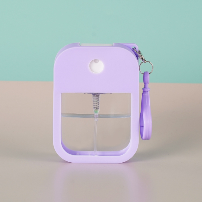 Recyclable 38ml Transparent Perfume Small Sample Plastic Spray Bottle with Silicone Holder