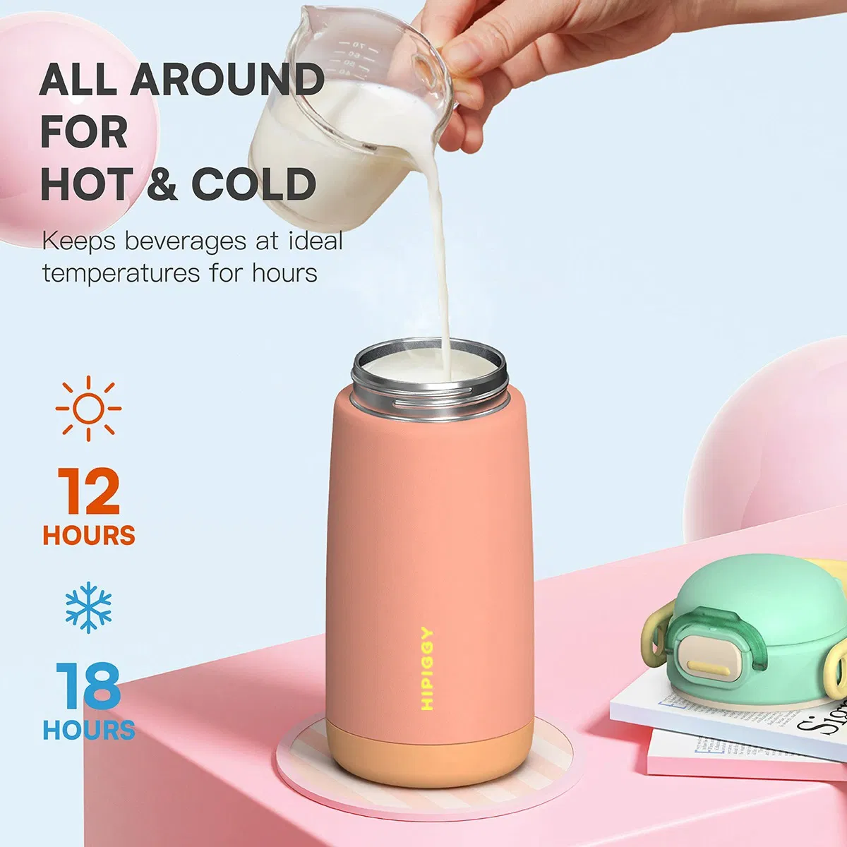 Premium Reusable Plastic Cup Stainless Steel Kids Water Bottle