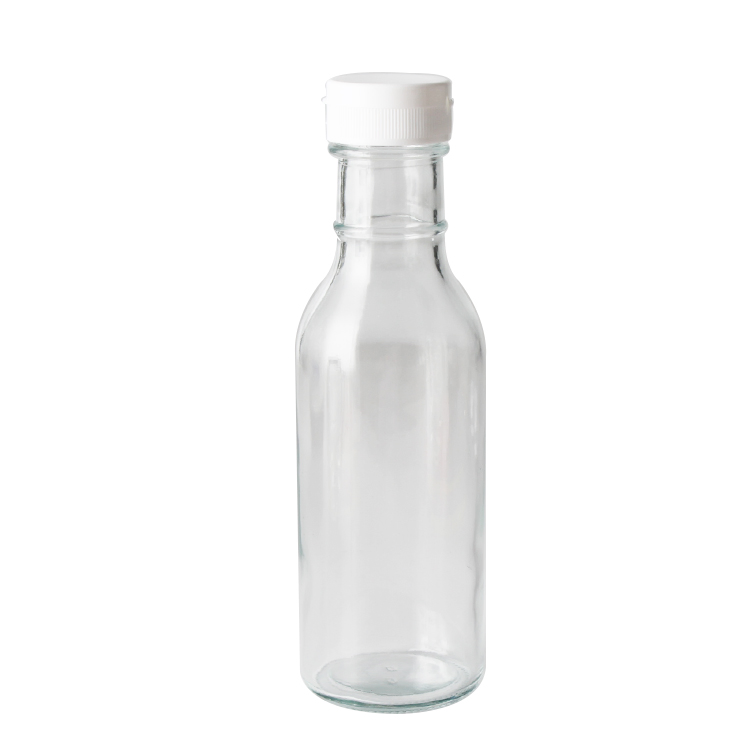 Empty Glass Sauce Salad Sauce Chili Glass Bottles with Screw Plastic Lid