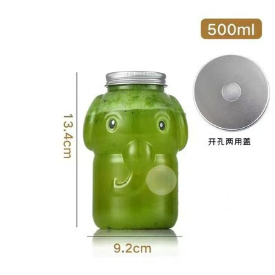 Custom Empty Pet Clear Plastic Cold Brew Beverage Bottle Disposable Drinking Water Juice Milk Caps Screen Printing