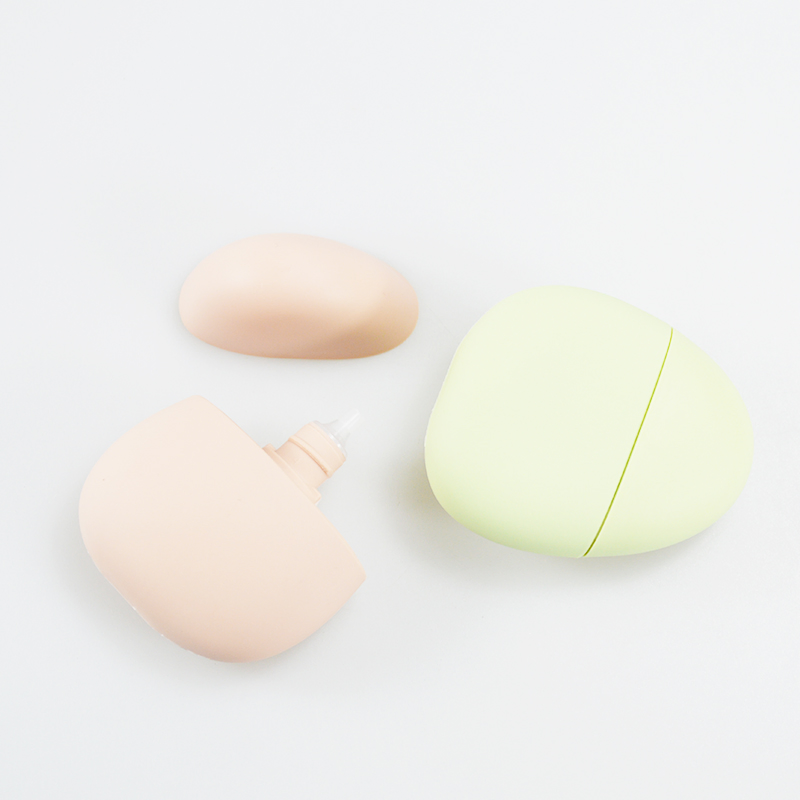 New Design HDPE Egg Shape Container Plastic Squeeze Plush Touch Feeling Sunscreen Bottle