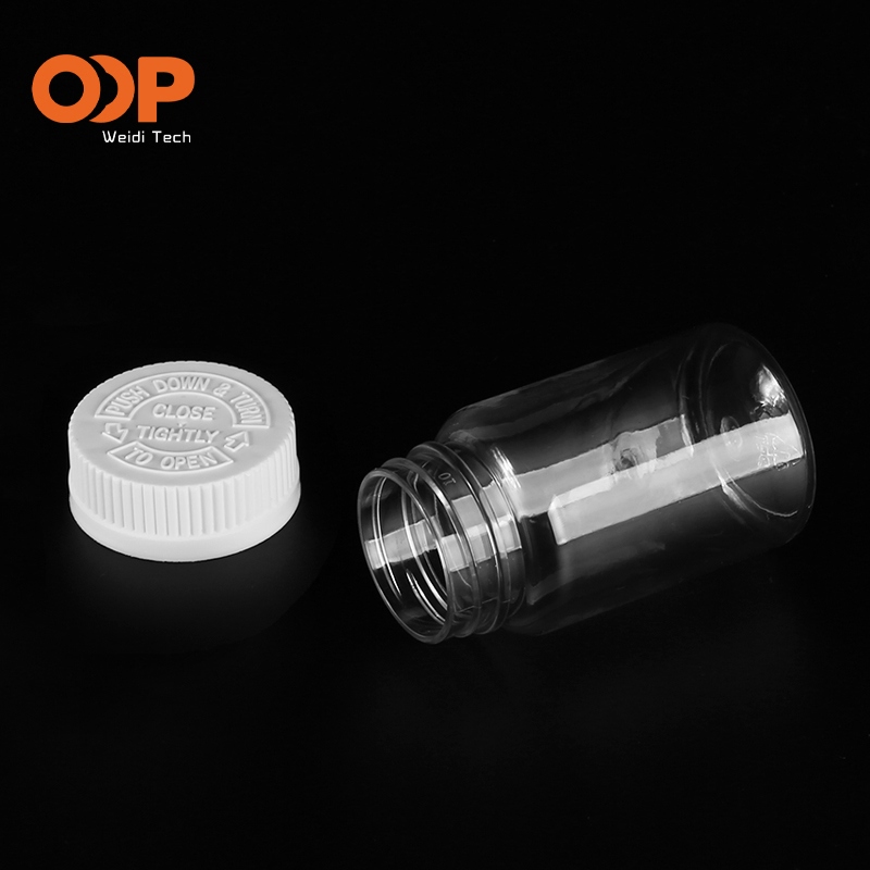 60ml 80ml 90ml 100ml 120ml 150ml 175ml 200ml 250ml 300ml Solid Pill Pharmaceutical Packaging Plastic Pet Bottle with Children Safety Cover Cap