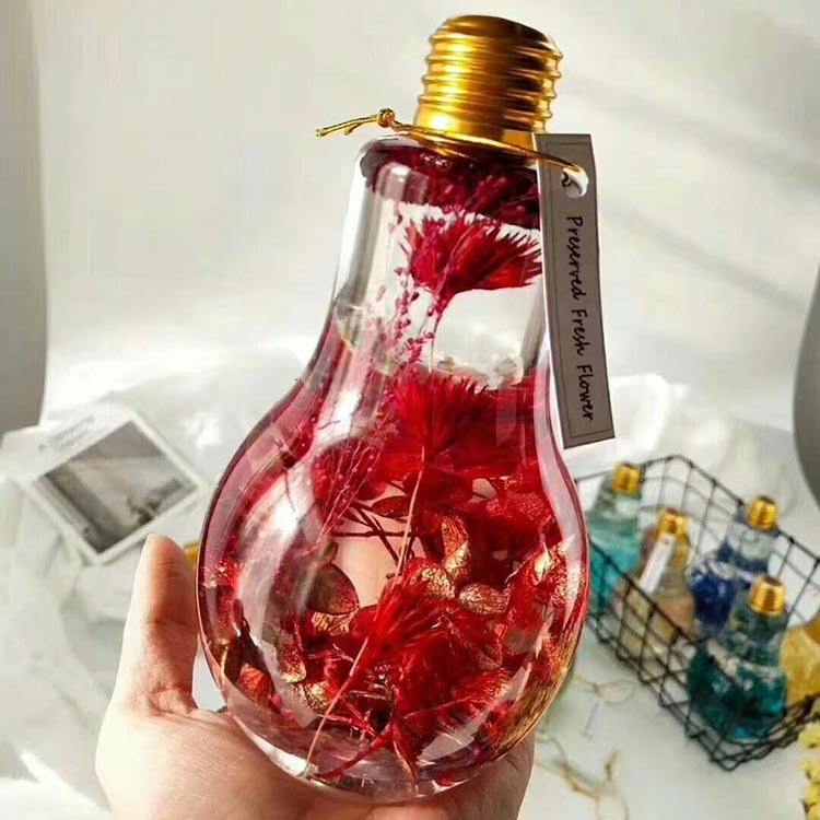 Plastic Bottle with Straw Leakproof Design Light Bulb Shape