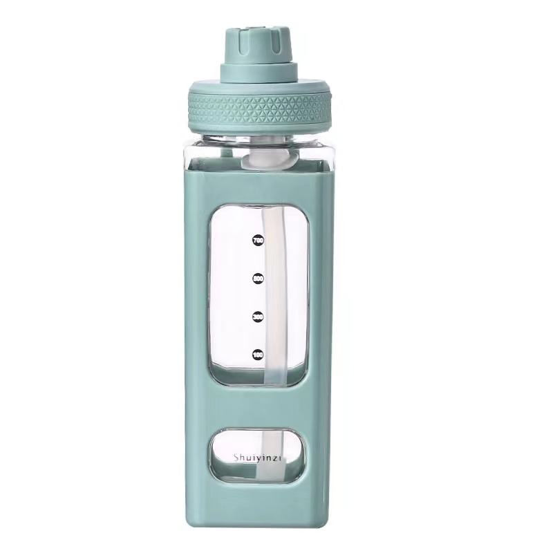 900ml Double Wall Square Shape Plastic Cup Reusable Plastic Bottle