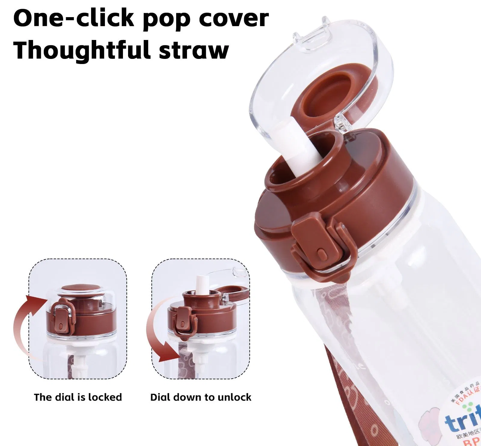 Lightweight 610ml 470ml Reusable Tritan Plastic Water Bottle Sport Water Bottle OEM