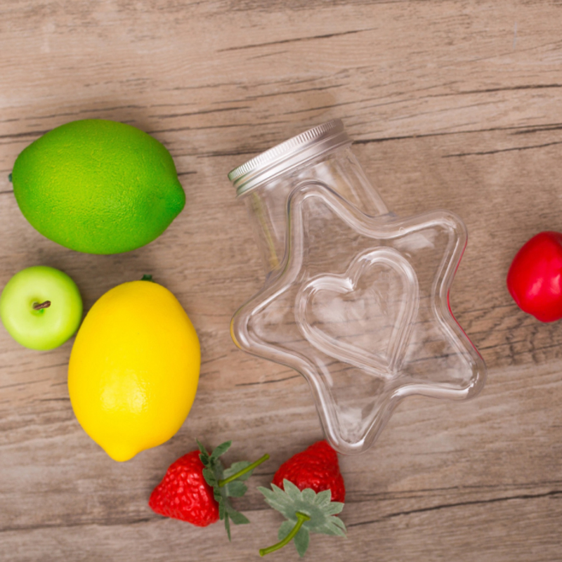 Unique Shape 350ml Star Shape Plastic Juice Bottle