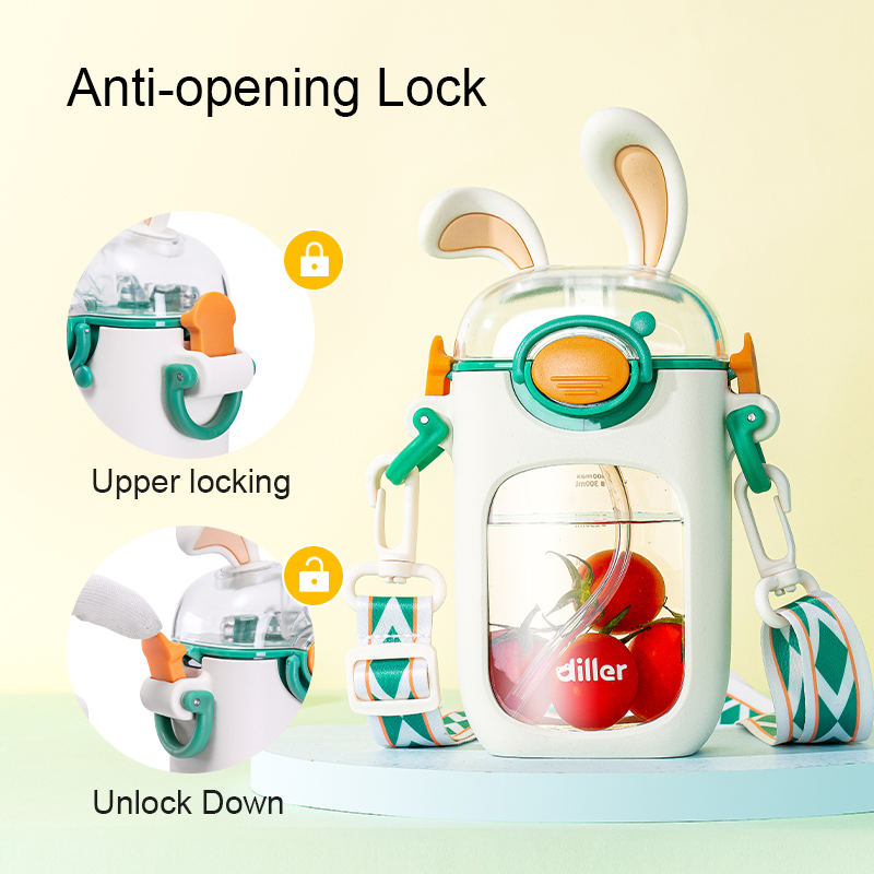Wholesale Rabbit Kids Tritan BPA Free Plastic Water Bottles with Strap