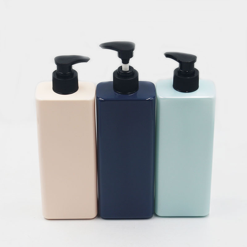 500ml High-Grade Square Pet Shampoo Bottle with Pump Head Plastic Empty Bottle