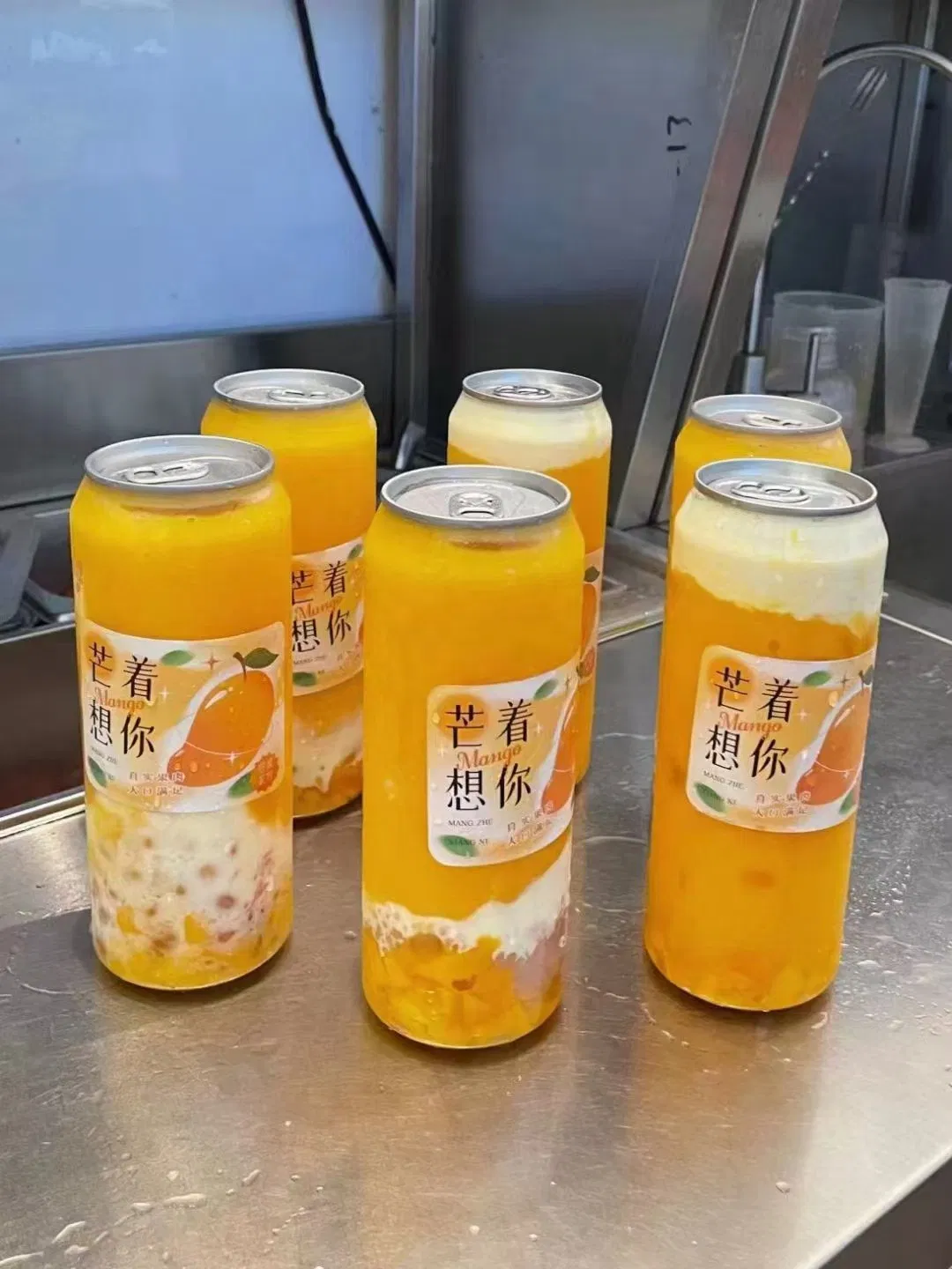 Juice Bottle Pet Beverage Transparent Plastic Empty Package Bubble Milk Tea Bottle with Aluminium Cap