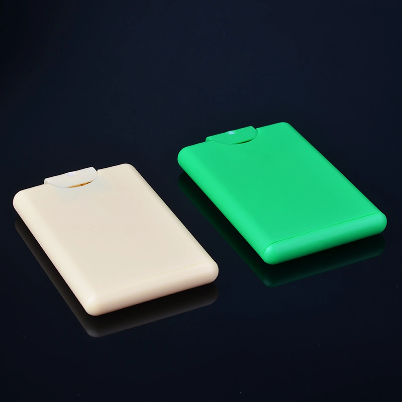 Hot Selling Square Flat PP Credit Card Perfume Bottles, 20ml Empty Plastic Perfume Spray Bottle