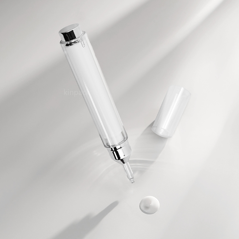 Kinpack Disposable 10ml 15ml Airless Syringe Bottle Plastic Dispensing Cosmetic Dropper Syringe Airless Bottle