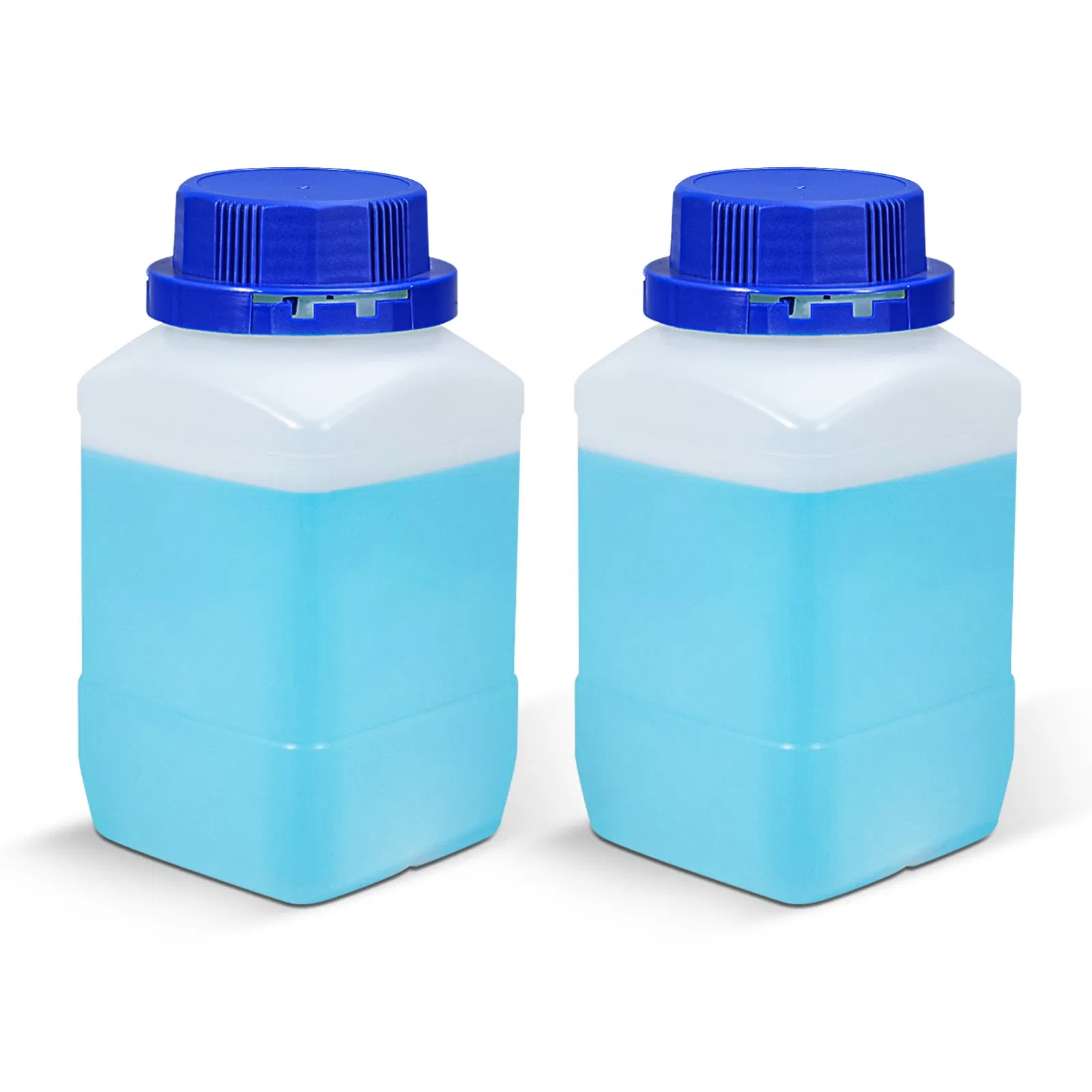 Eco-Friendly 250ml 500ml 1 Liter Plastic HDPE Bottle with Inner Plug Te Screw Cap Wide Mouth Square HDPE Bottle for Chemical Powder Packaging