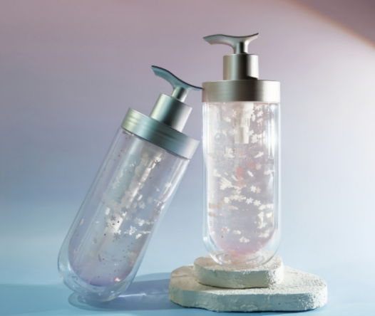 Double-Layer Plastic Shower Gel Bottle with Secure Press Cap for Versatile Liquid Storage and Dispensing