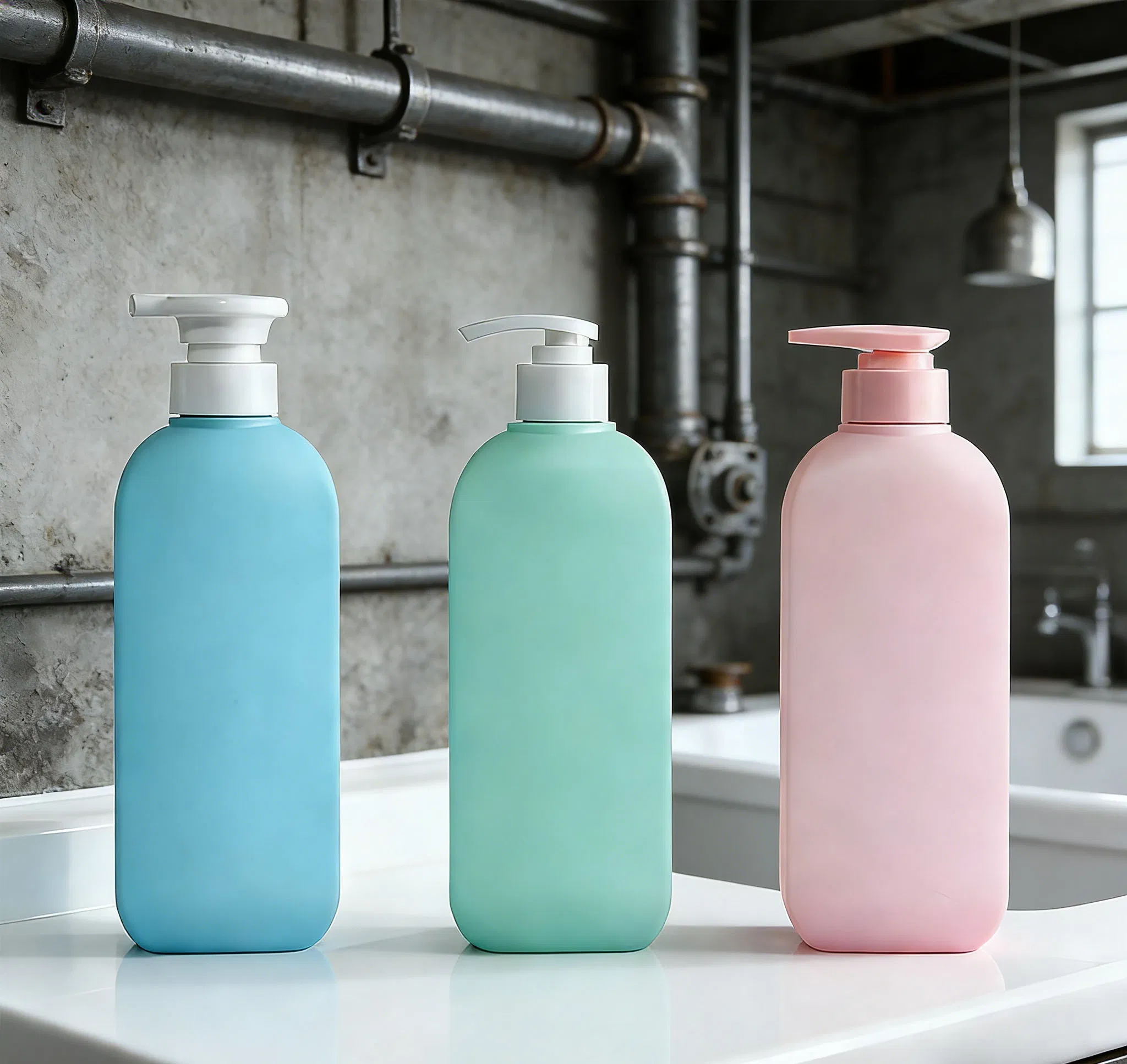 Packaging 300/500/750ml Travel Size Containers Reusable Refillable HDPE Plastic Bottle