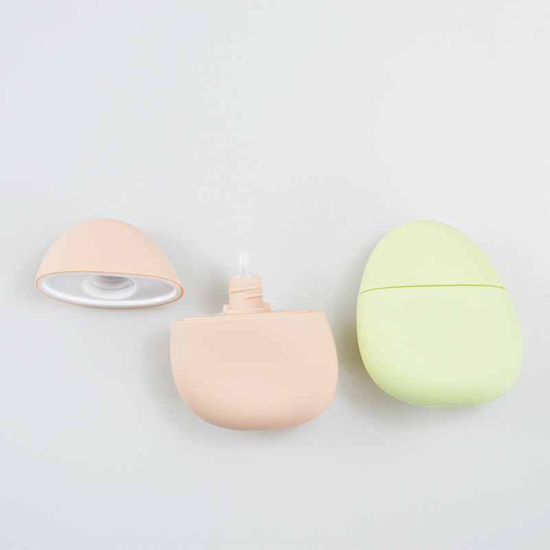 New Design HDPE Egg Shape Container Plastic Squeeze Plush Touch Feeling Sunscreen Bottle