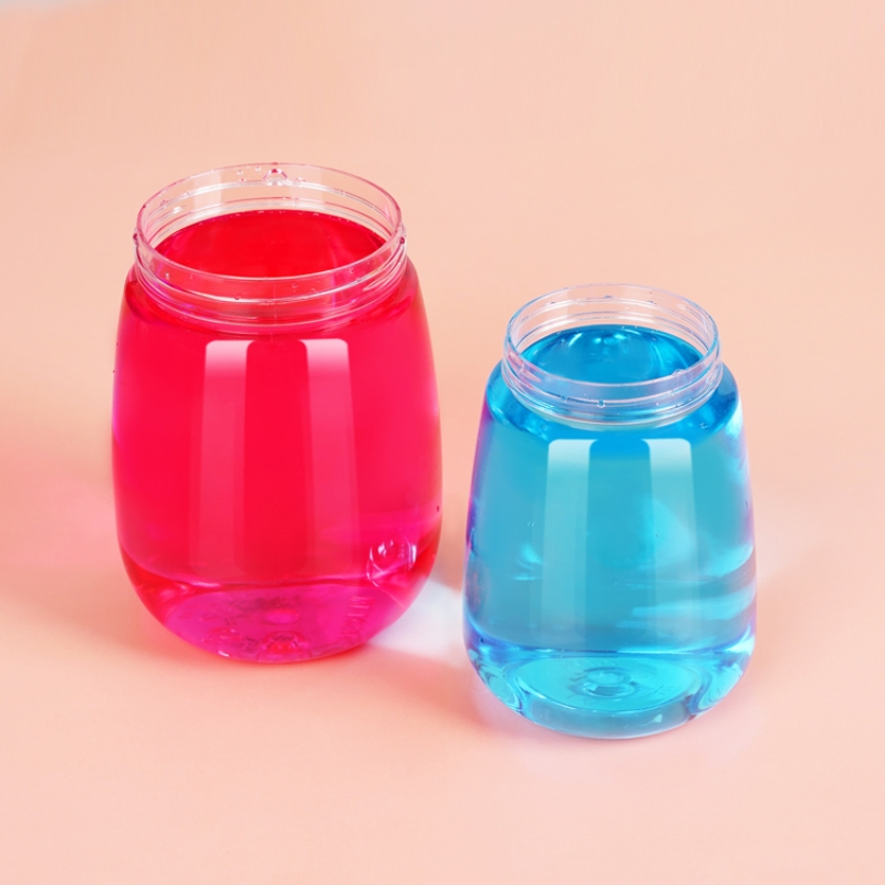 Customized Logo Disposable Pet Plastic Fruit Juice Ice Cream Bottle