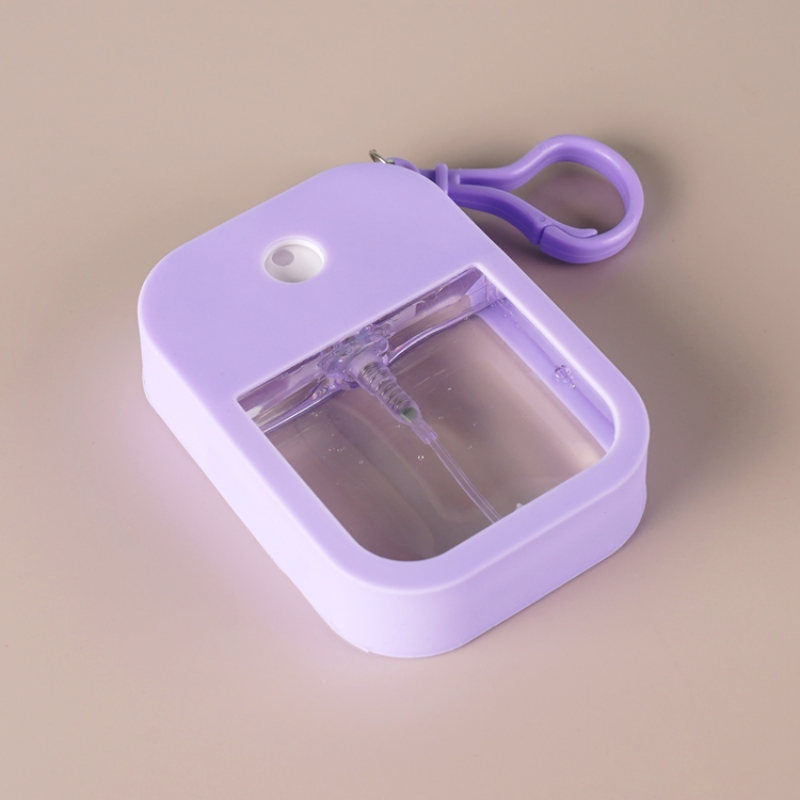 Recyclable 38ml Transparent Perfume Small Sample Plastic Spray Bottle with Silicone Holder