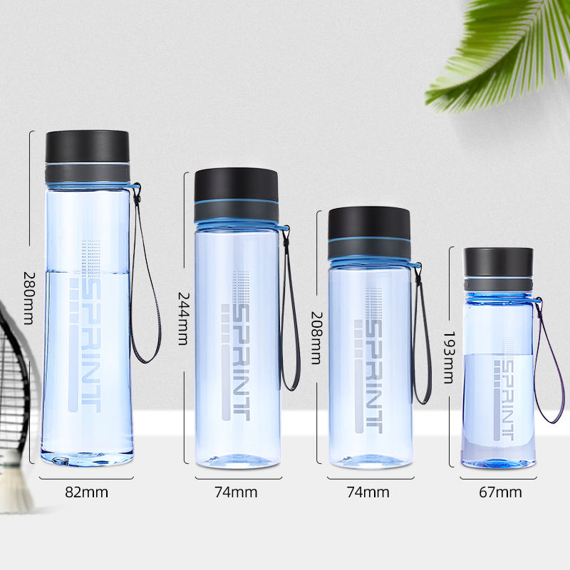 Wholesale Eco Friendly Reusable Square Water Travel Sports Plastic Bottles with Rope Customised Water Bottle
