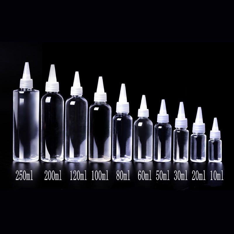 Custom 10-250 Ml Plastic Bottle with Twist Top Cap for Solvents Oils Paint Ink Squeeze Bottle with Twist Top Cap Tip Applicator