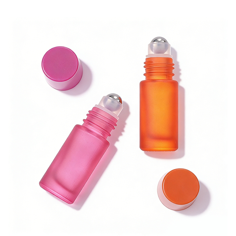 5ml Perfume Roller Glass Bottle with Colored Plastic Lid